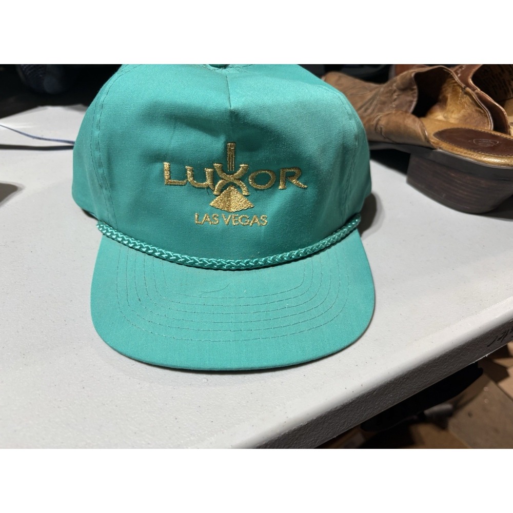 Vintage Las Vegas Luxor‎ Casino Pyramid Cap Adjustable Snapback Hat Teal